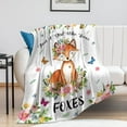 thumbnail image 2 of Cute Fox Blanket Just A Girl Who Loves Fox Flannel Throw Blankets Bed Bedding Couch Decor Gifts for Kids Boys Girls Toddler Adults 60"x50", 2 of 6