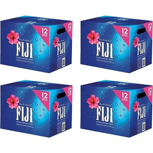 Fiji Natural Artesian Water, 33.8 Fl Oz (Pack of 12), 4 Pack