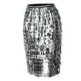 thumbnail image 6 of haxmnou women fashion casual sequins loose skirt party high waist a line skirt silver xl, 6 of 7