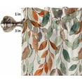 thumbnail image 5 of Orange Green Leaves Kitchen Curtains and Valances Set, Rod Pocket Curtains Tier Farmhouse Window Curtains 36 Inch Length, Fall Eucalyptus Leaf Retro Country 3 Piece Kitchen Curtains Set, 5 of 6