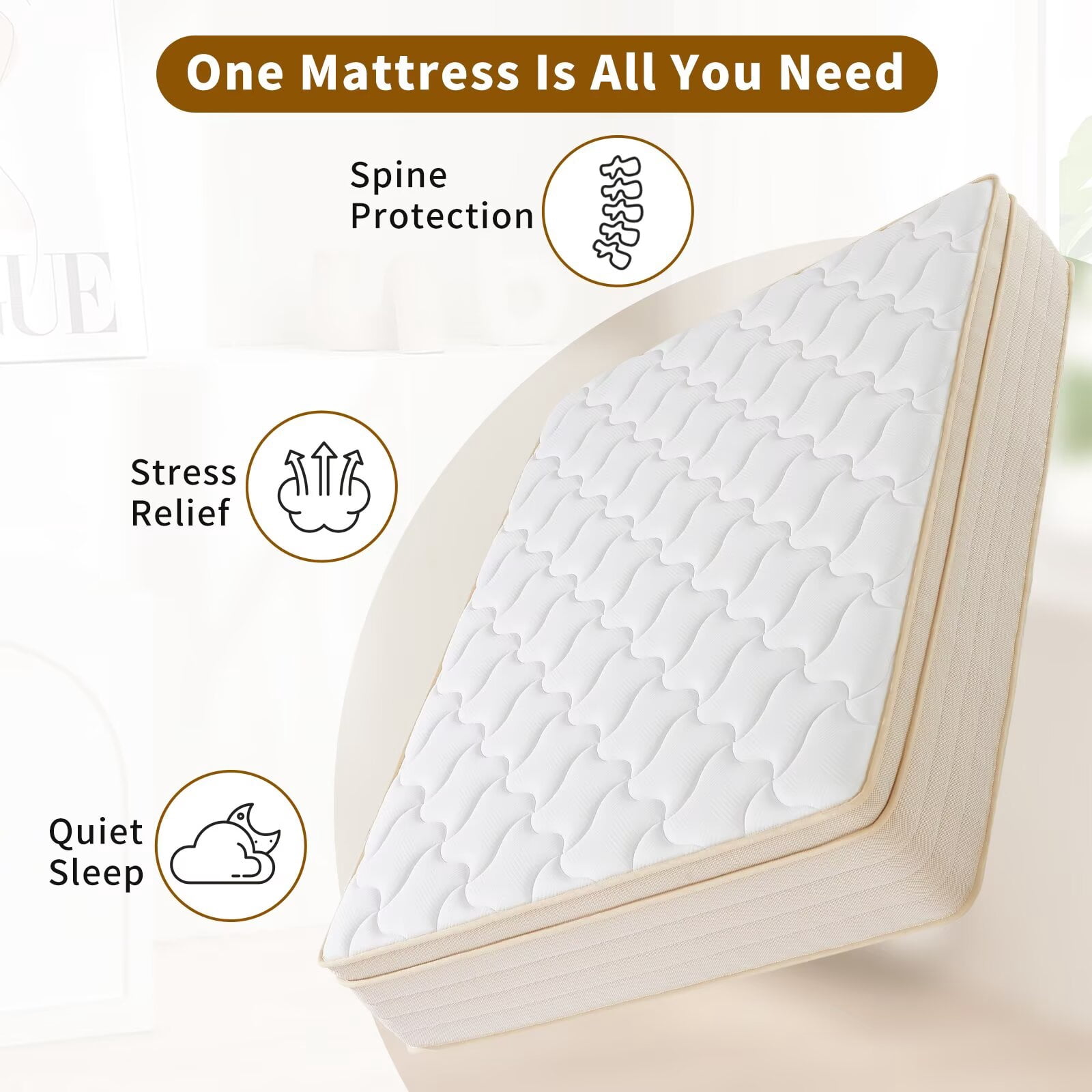 Twin Size Mattress [Upgraded Strengthen],10 Inch Gel Memory Foam Hybrid Twin Mattress in a Box with Independent Pocket Spring, Extra Edge Support, Medium Firm, Back Pain Pressure Relief