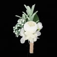 thumbnail image 2 of 20x Artificial Boutonniere Ramillete de Tela de Seda para Novios de Boda Damas de Honor Fiesta de Graduación Decoración de Boda, 2 of 10