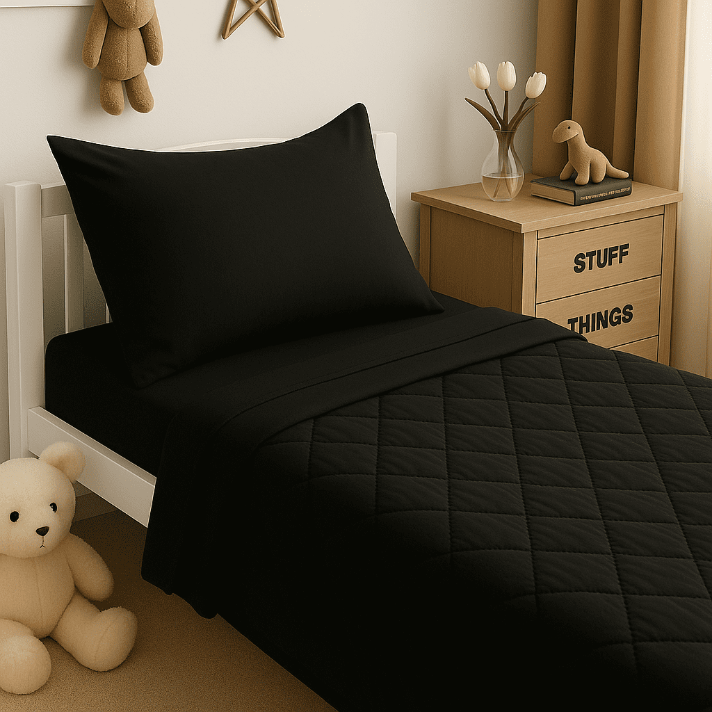 4-Piece Toddler Bedding Set – Soft Microfiber Crib Bedding for Boys & Girls, Includes Comforter, Fitted Sheet, Flat Sheet & Envelope Pillowcase – Breathable, Wrinkle Resistant