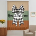 thumbnail image 3 of Sweet Home Sheer Curtains 84 Inches Long, Black White Plaid Bow Horizontal Stripes Light Filering Curtains, Breathable Simi Curtain Privacy Drapes for Living Room Bedroom Lightweight Window Treatment, 3 of 9