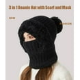 thumbnail image 6 of Winter Hats for Women Cold Weather, Women’s Thermal Knit Hood – Fleece-Lined Winter Hat, Neck Warmer & Face Cover Combo(Black*1pc), 6 of 6