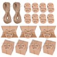thumbnail image 2 of Caja de papel Kraft para dulces con forma de Mini almohada, Cajas de Regalo de boda con cinta y etiquetas de agradecimiento para suministros para fiesta en casa, 10 Uds., 2 of 5