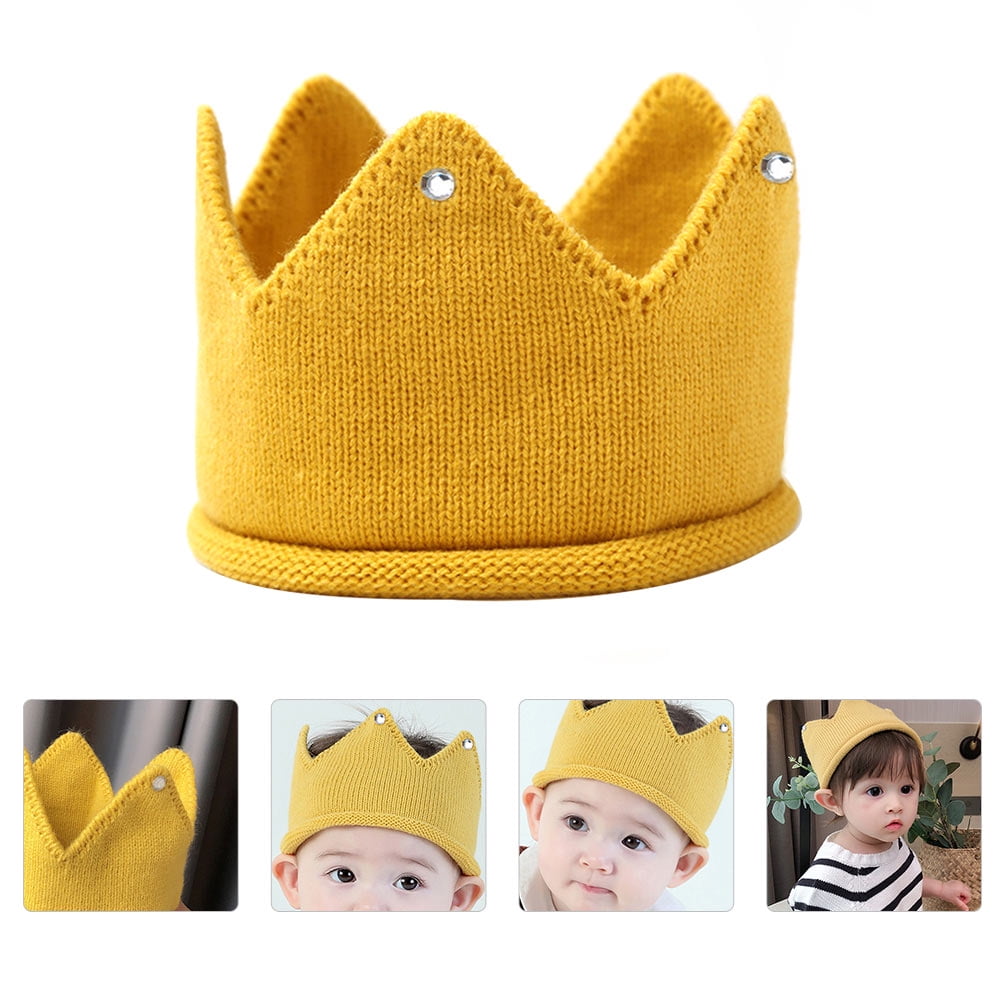 New Fashion Cute Baby Boys Girls Bright Color Crown Knit Headband Hat Great Gift 