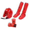 thumbnail image 2 of Conjunto de equipo de Sparring de taekwondo shamjiam casco de boxeo entrenamiento espinilleras zapatos para sanda Rojo XS, 2 of 8