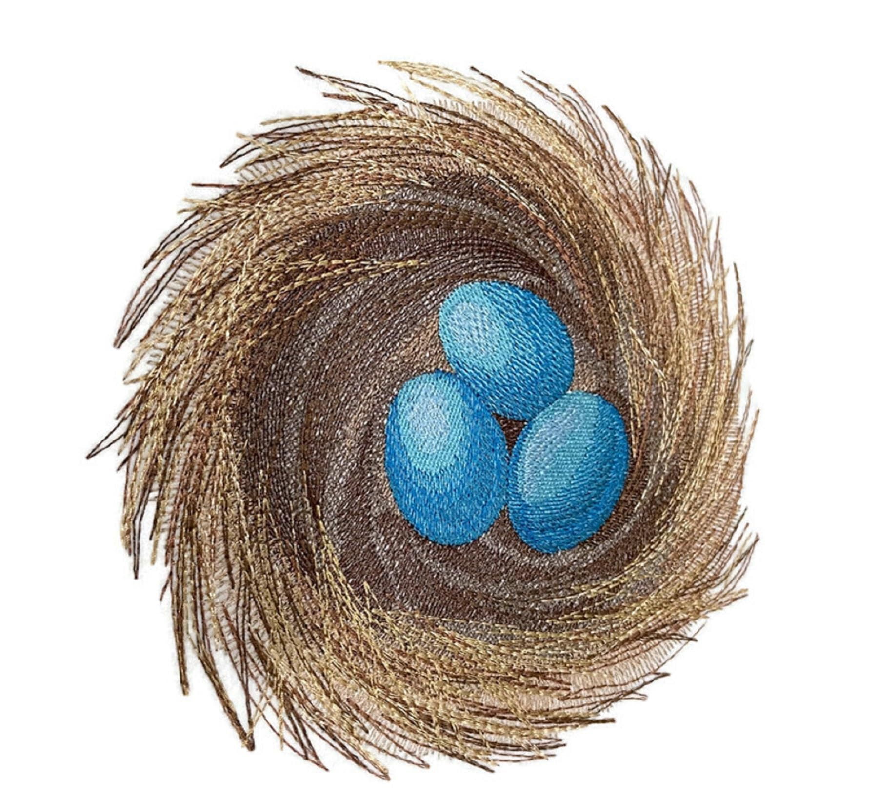 Beyond Vision Custom Bird Realistic Robin's Nest Embroidery Iron On/Sew patch (7.8" x 7.42")