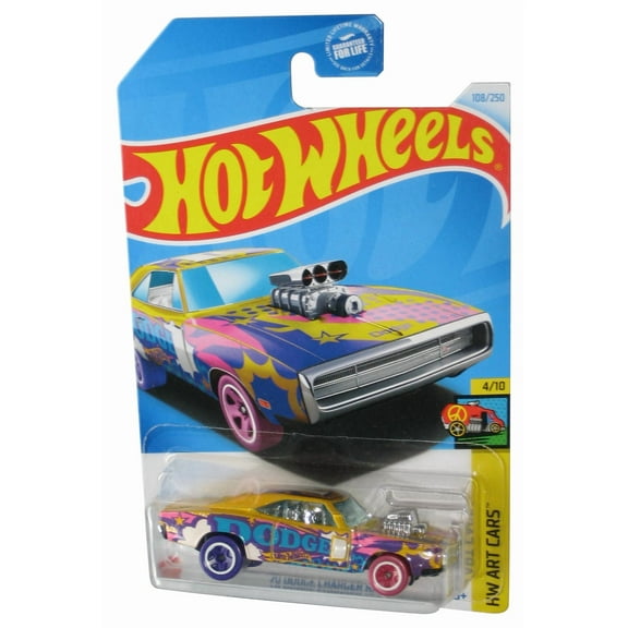 Hot Wheels HW Art 4/10 (2021) Yellow '70 Dodge Charger R/T Toy Car 108/250