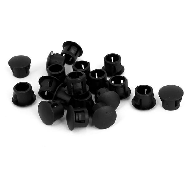 Black Plastic Round Snap in Mounting Locking 5/16" Panel Hole Plugs