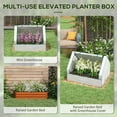 thumbnail image 3 of Outsunny Raised Garden Bed with Small Greenhouse, White and Brown, 3 of 9