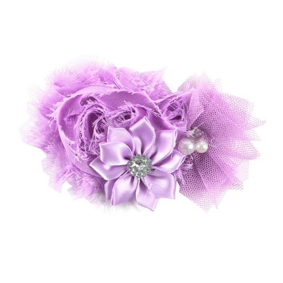 Offray Accessories, Lavender Satin Tulle with Gem Flower Cluster, 1 Each