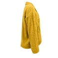 thumbnail image 6 of Tiweut Womens' Fleece Jackets Fall and Winter Long Sleeve Lapel Collar Button Solid Color Warm Outerwear Tops Yellow,2XL, 6 of 7