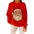 thumbnail image 2 of Craaazy Christmas Sweatshirts for Women Loose Long Sleeve Graphic Santa Claus Print Xmas Shirts Gifts, 2 of 8