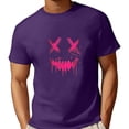 thumbnail image 3 of Men Summer Tops Men T Shirt for Men Funny Graphic Tee for Everyday Wear Lightweight Casual Sports Top with Humorous Design and Comfortable Fit Purple 3XL, 3 of 3