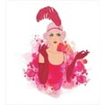 thumbnail image 3 of Old Hollywood Twin Size Duvet Cover Set, A Fancy Lady Wearing Feather Headband Ink Splatter Design, Decorative 2 Piece Bedding Set with 1 Pillow Sham, Magenta Hot Pink and Blush, by Ambesonne, 3 of 3