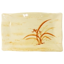 Restaurant Essentials Gold Orchid Melamine Dinnerware Collection 11 1/4" X 7 1/4" Wave Rectangular Plate, Comes in Dozen