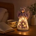 thumbnail image 2 of 2026 New Christmas Lighted Floral Angel Figurine Statue , Decorative Angel Tabletop Display for Home Decor, Cute Glowing Angel Ornament for Living Room Bedroom Shelf and Holiday Gift, 2 of 3