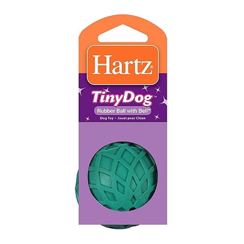 Hartz Tiny Dog Toy Rubber Ball With Bell Durable Multi Material Toy, 1