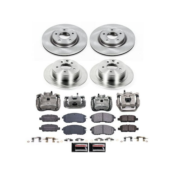 Front and Rear Brake Pad and Rotor Kit - Compatible with 2019 Nissan Sentra
