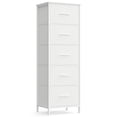 thumbnail image 1 of Cómoda SONGMICS para Dormitorio, Cajonera de Acero y MDF, 5 Cajones de Tela No Tejida, Organizador de Almacenamiento, Armario, Entrada, Blanco Nube y Blanco Nieve ULGS315W01S, 1 of 6