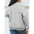 thumbnail image 6 of NAYTOAO Women's Plus Size Jacket: Full‑Zip Long Sleeve Knit Bomber Jacket, Casual Lightweight Streetwear with Pockets for All‑Season Wear, 6 of 7
