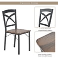 thumbnail image 5 of 5-Piece Kitchen Dining Table Set, Industrial Style Wooden Dining Set with Metal Frame and 4 Ergonomic Chairs, Brown, 5 of 9