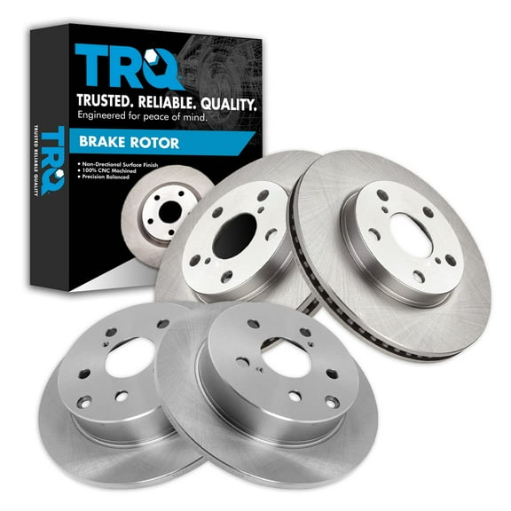 TRQ Front & Rear Brake Rotors Set Fits Select 2010-2012 Lexus HS250h 2006-2018 Toyota RAV4