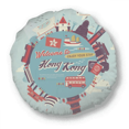 thumbnail image 1 of Cercle de Hong Kong Endroits Célèbres Coussin de Décoration Coussin Rond, 1 of 3