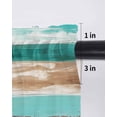 thumbnail image 6 of Turquoise Brown Curtains 63 Inch Length, Sheer Curtains for Bedroom Living Room Window Watercolor Modern Abstract Striped Rod Pocket Voile Drapes Kitchen Curtains Small Half Window 42"x63" 2 Panels, 6 of 7