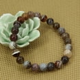 thumbnail image 3 of Natural Botswana Agate Gemstone 8mm Round Beads Stretch Bracelet 7 Inch, 3 of 5