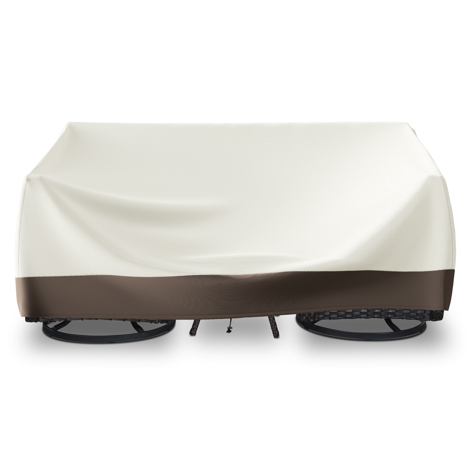 POCASSY Outdoor Furniture Cover Waterproof - 600D Oxford Waterproof Patio Furniture Cover with Handle and Storage Bag for Outdoor Sofa Outdoor Chair, 83"*34"*28", Beige