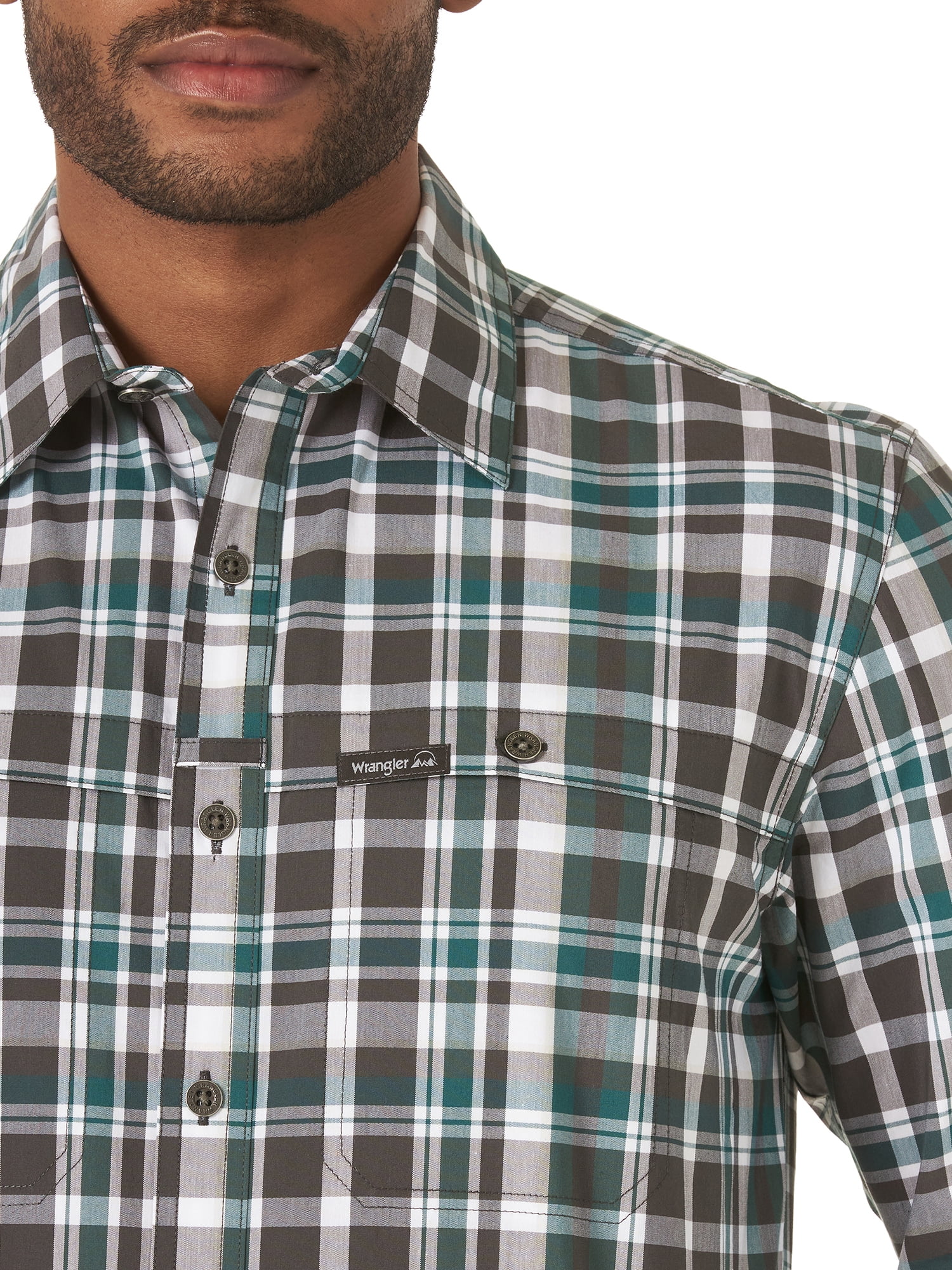 Wrangler Men's Outdoor Long Sleeve Utility Camp Shirt