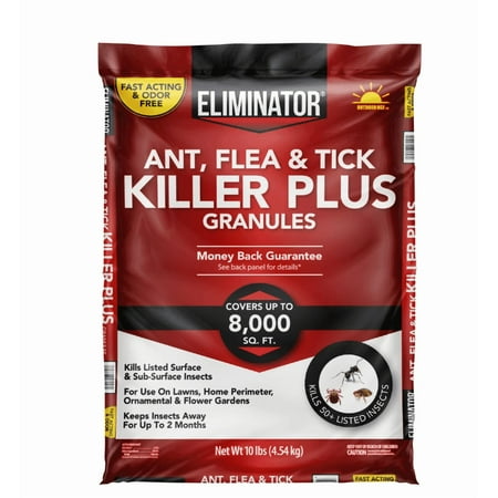 Eliminator Ant, Flea & Tick Killer Plus Lawn Insect Granules Pesticide, 10lb