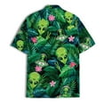 thumbnail image 3 of Funny Tropical Alien Hawaiian Shirt Aloha UFO Aliens Hawaiian Shirts Casual Short Sleeve Shirt Button Down Shirt, 3 of 7