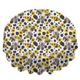 thumbnail image 2 of Sunflower and Cow White Pattern Round Tablecloth 70"x70", Wrinkle Resistant Wipeable Table Cover for Kitchen Dining Room Picnic Patio and Party, 2 of 6