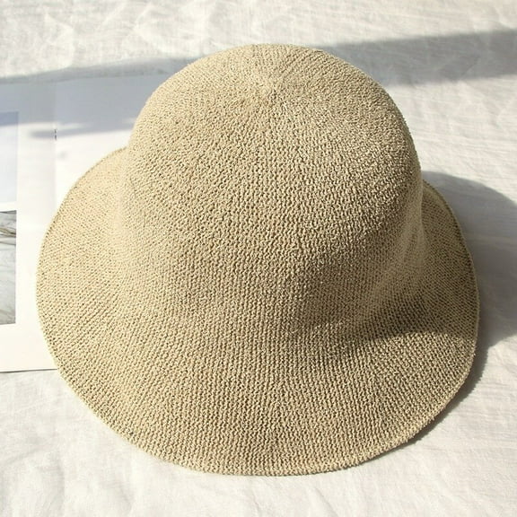 SikaFu Cotton And Linen Sun Hat, Fisherman Hat, Female Knitted Basin Hat, Sun Hat, Foldable Artistic Top Hat, Summer