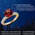 thumbnail image 2 of Gem Stone King 14K Yellow Gold Red Garnet and Lab Grown Diamond Engagement Ring for Women | 4.25 Cttw | Round 10MM | Gemstone January Birthstone | Size 6, 2 of 6