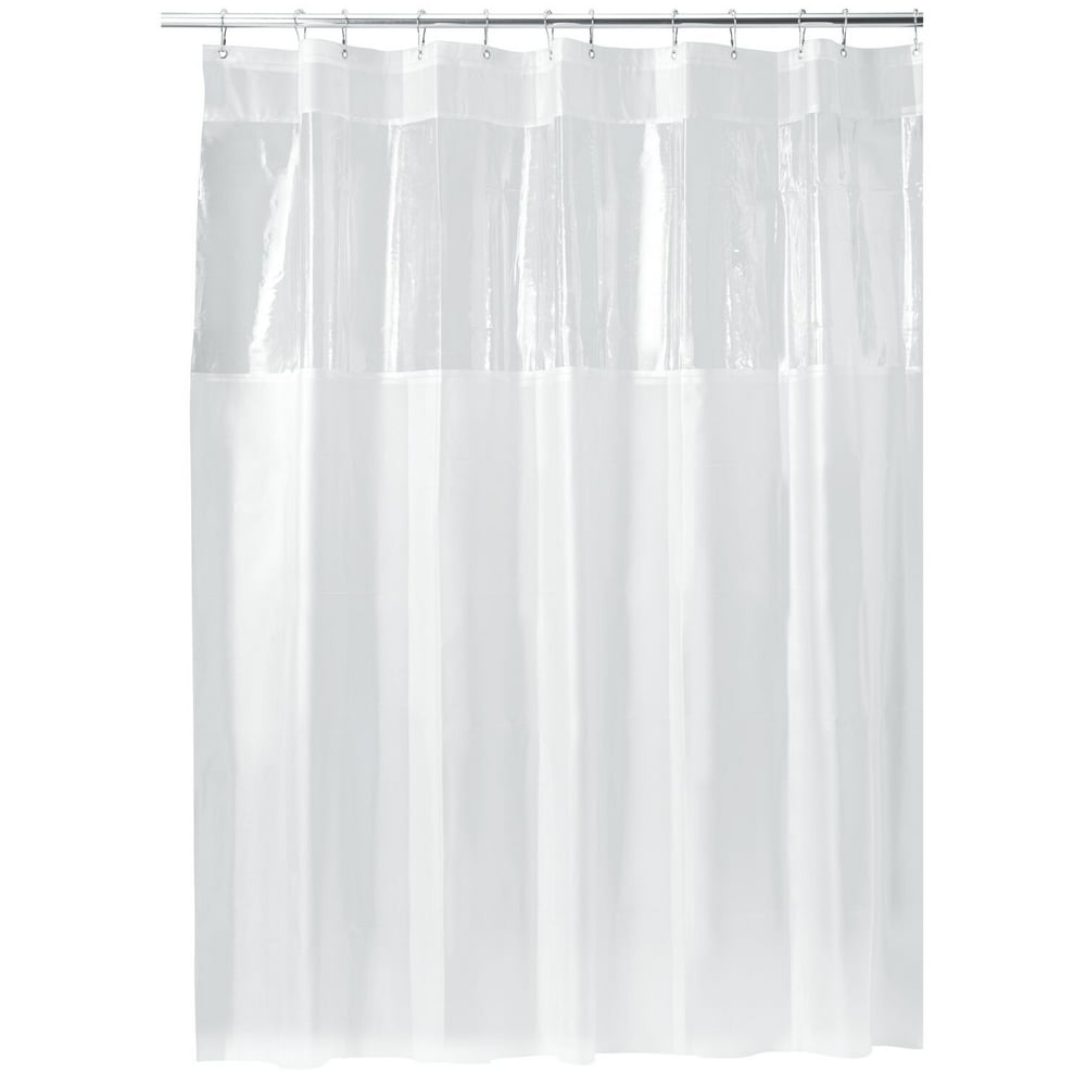 InterDesign Hitchcock EVA Shower Curtain, Long 72" x 84", Clear