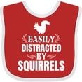 thumbnail image 3 of Inktastic Easily Distracted by Squirrels Boys or Girls Baby Bib, 3 of 4