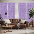 thumbnail image 2 of Ambesonne Mauve Window Curtains, Abstract Fractal Circles, Each 28" W x 63" L, Violet White, 2 of 5