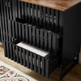 thumbnail image 3 of furlinkhm 6 Drawer Double Dresser with Slatted Grille Striped Drawer, Modern Style Dresser, High-Quality MDF and Metal Leg, 3 of 12