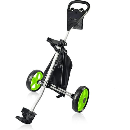 BOBOPRO Foldable Golf Push Cart with 2 Wheels Aluminum Strcture  Lightweight Suitable Golf Pull Cart for Teenagers&Adults Golf Club  Golf Course  Sports with Water Bottle  Bottle Holder