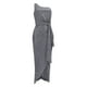 thumbnail image 3 of Vestidos de invitada de boda Prolriy para mujer, vestido de lentejuelas plisado con abertura en la cintura y un hombro anudado, vestidos largos para mujer 2024, vestidos de mujer gris S, 3 of 6