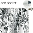 thumbnail image 5 of Eucalyptus Botanical Leaves Grey Floral Kitchen Window Curtains Over Sink Farmhouse Flower Leaf Small Window Treatment Cafe Short Curtains for Bathroom Treatment Tier Drapes 26x36 inch, 5 of 6