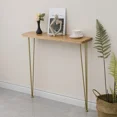 thumbnail image 2 of Mesa consola de madera maciza con patas de hierro, estante de almacenamiento ultraestrecho contra la pared para entrada, mesa de sofá, muebles sencillos para el hogar, 2 of 4