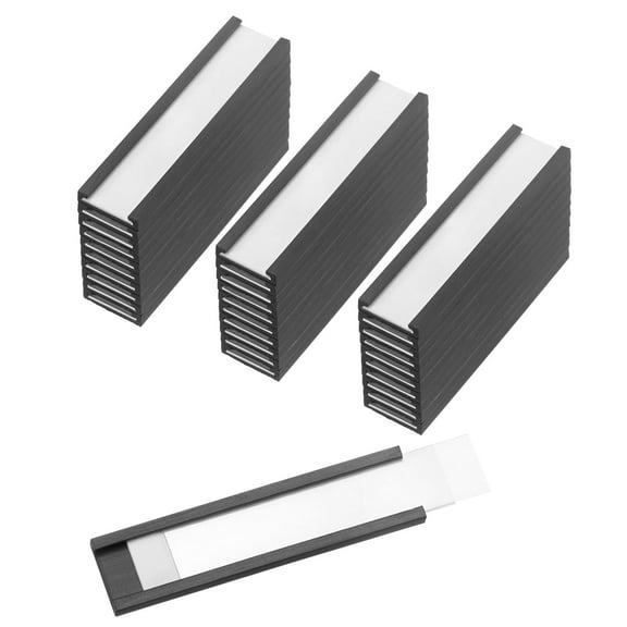 Uxcell Magnetic Label Holder 2" x 0.5" with Paper Inserts C Channel Magnetic File Labels Shelf Signs 50 Pcs