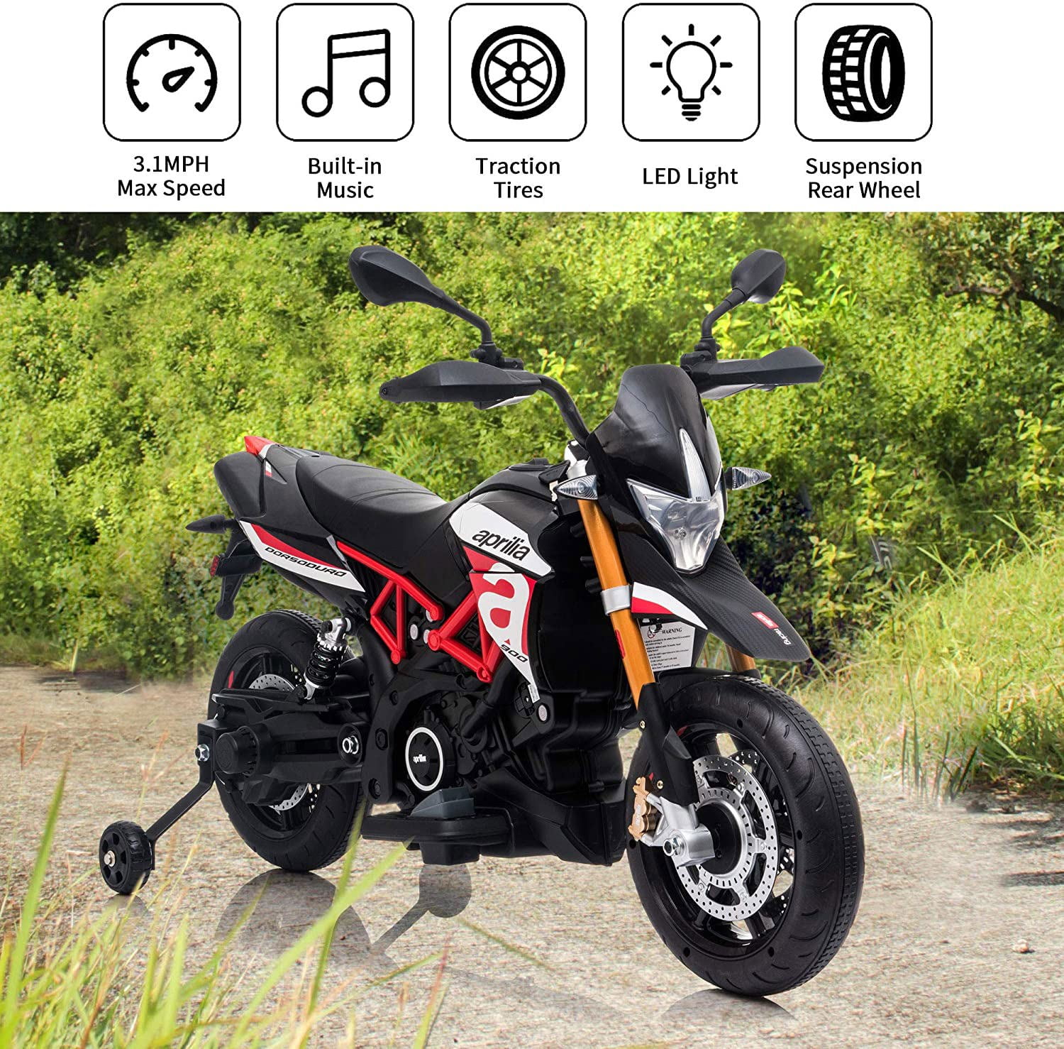 12V Kids Motorcycle Electric Ride-On Toy Car, Battery Operated Motorcycle for 2-6 Year Old 12V Kids Motorcycle Electric Ride-On Toy Car, Battery Operated Motorcycle for 2-6 Year Old