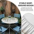 thumbnail image 3 of Round Fitted Tablecloth,Summer Sunflower Green Leaves Circle Table Cover Waterproof Table Cloth with Elastic Edge,Farm Retro Wood Board Outdoor Tablecloths for Kitchen Picnic 36-44in, 3 of 9